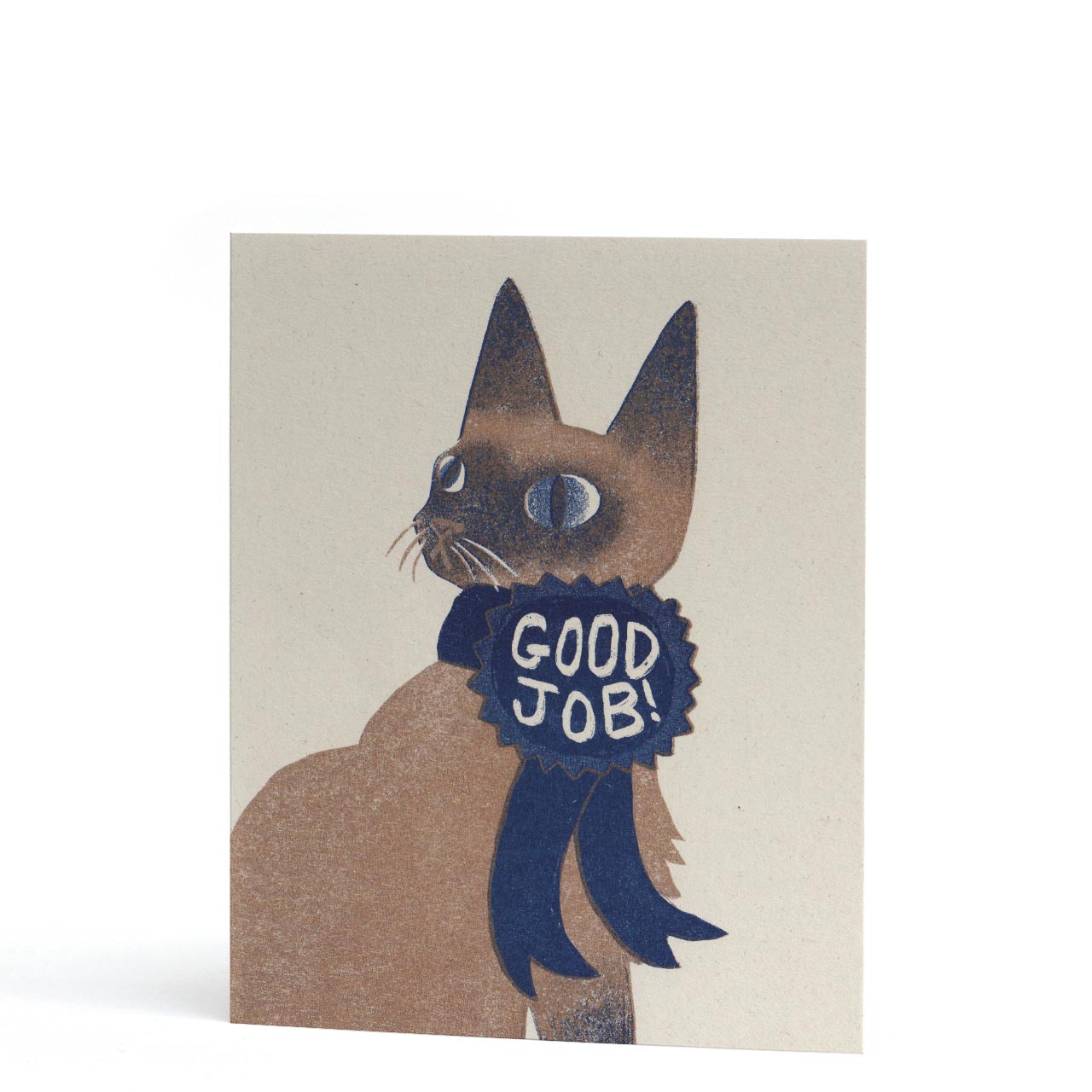 Good Job Cat Risograph Card