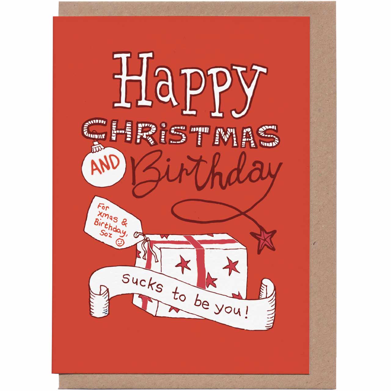 Happy Christmas and Birthday Greeting Card