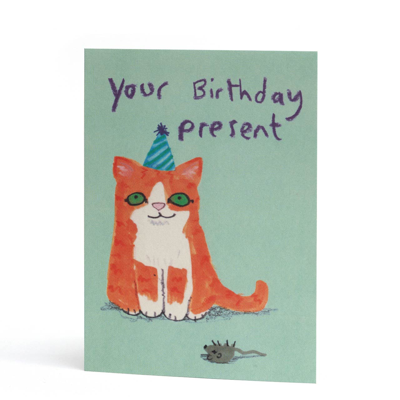 Your Birthday Present Ginger Cat Greeting Card