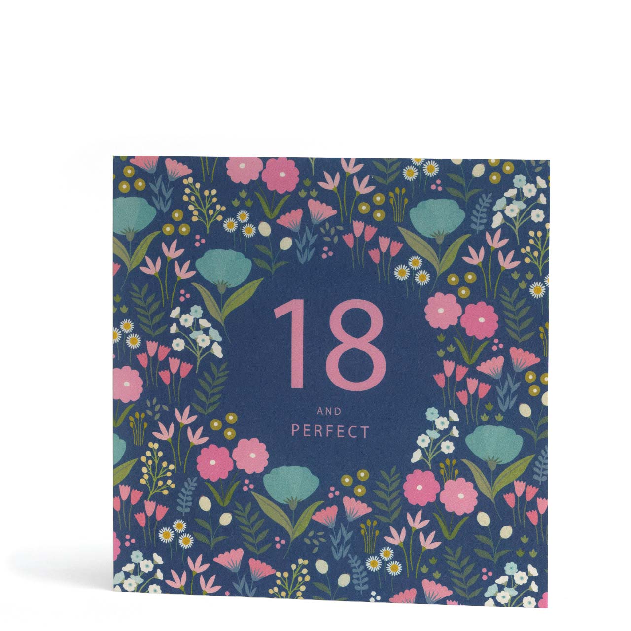 18 and Perfect Floral Birthday Card