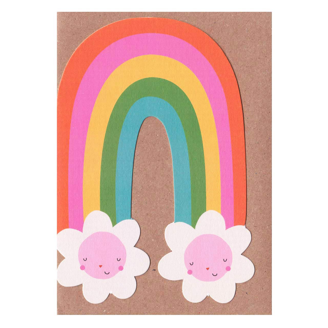 Rainbow Daisy Die Cut Card