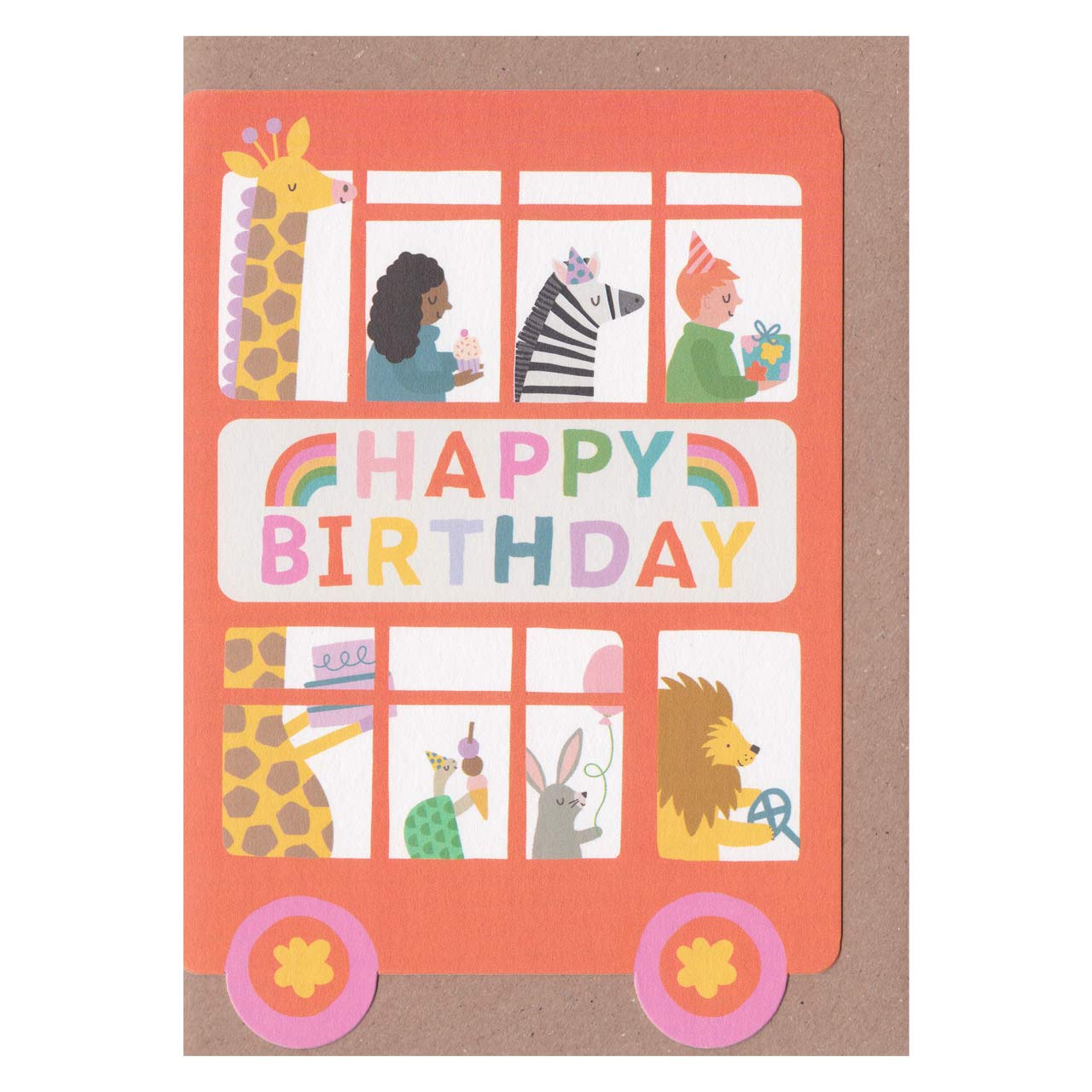 Double Decker Birthday Bus Card