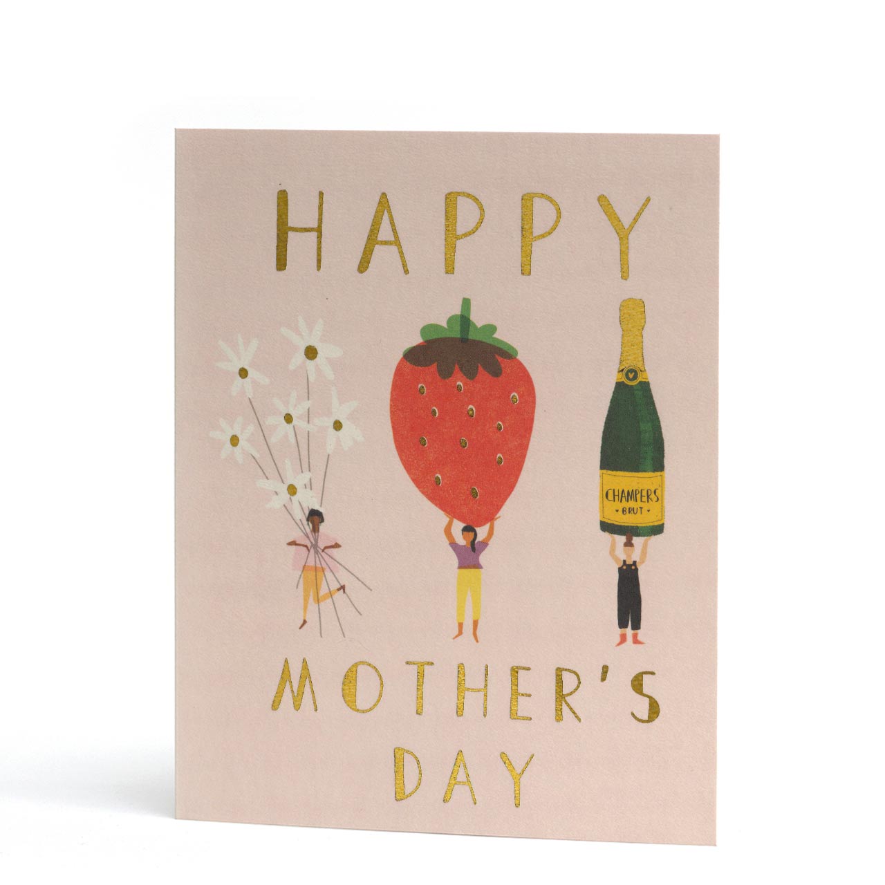 I Want Berries Mother's Day Gold Foil Greeting Card