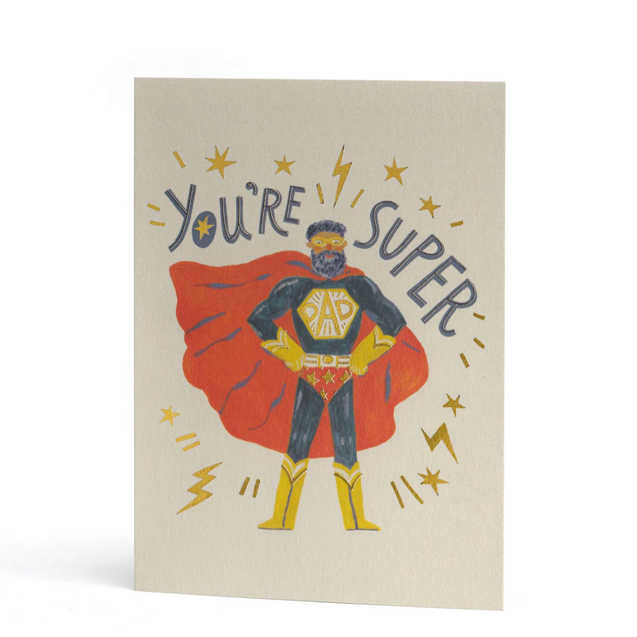 You're Super Dad Gold Foil Greeting Card
