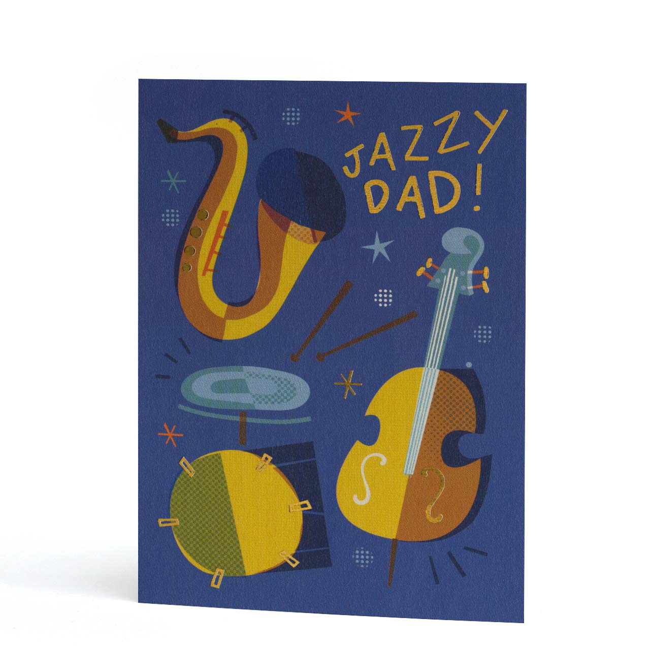 Jazzy Dad Gold Foil Greeting Card