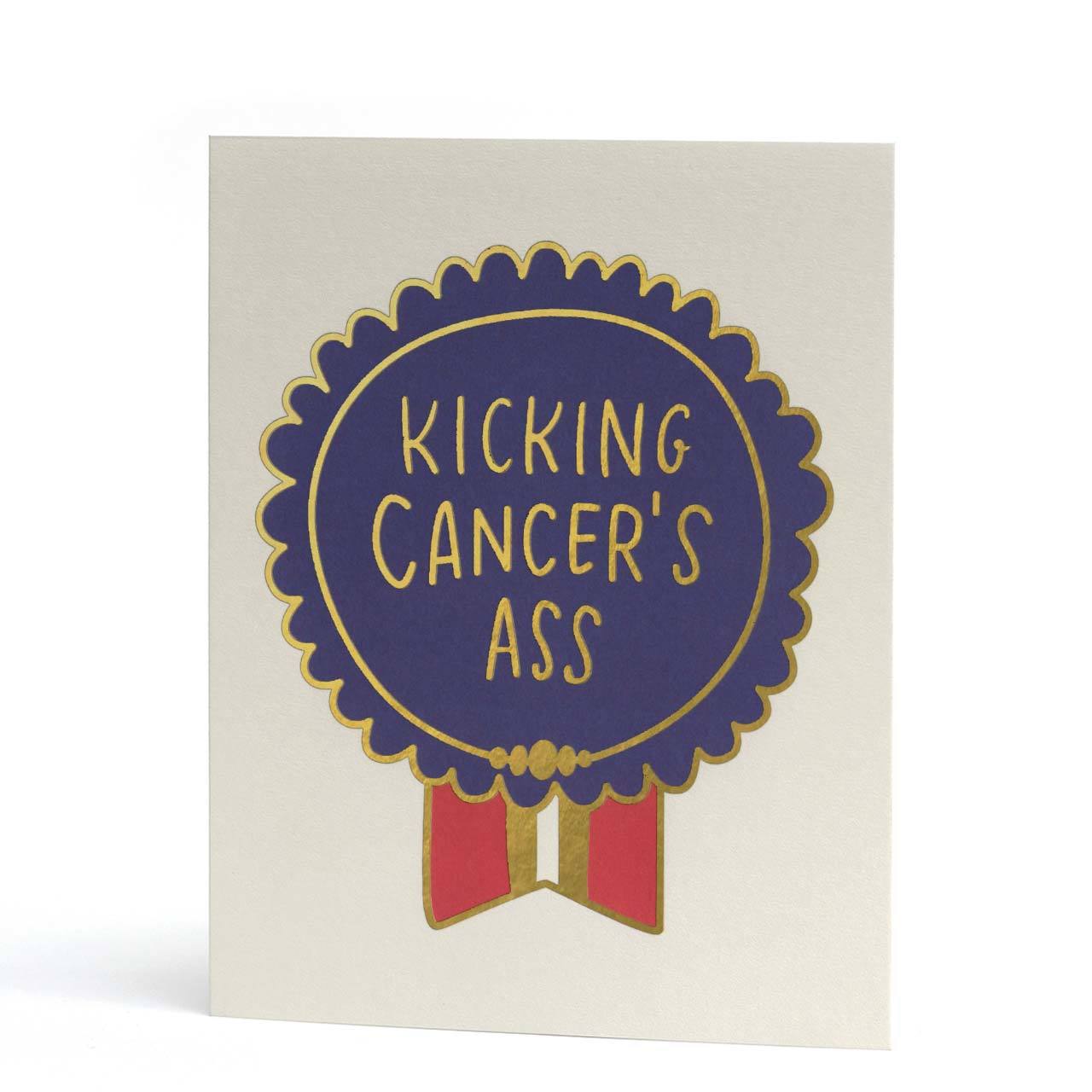 Kicking Cancer's Ass Empathy Foil Greeting Card