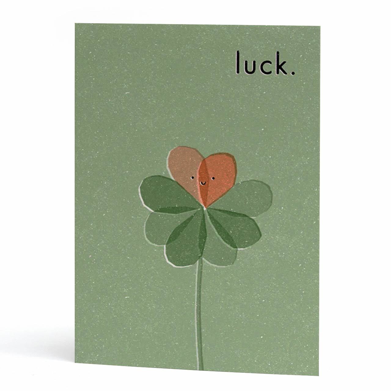 Lucky Clover Good Luck Card