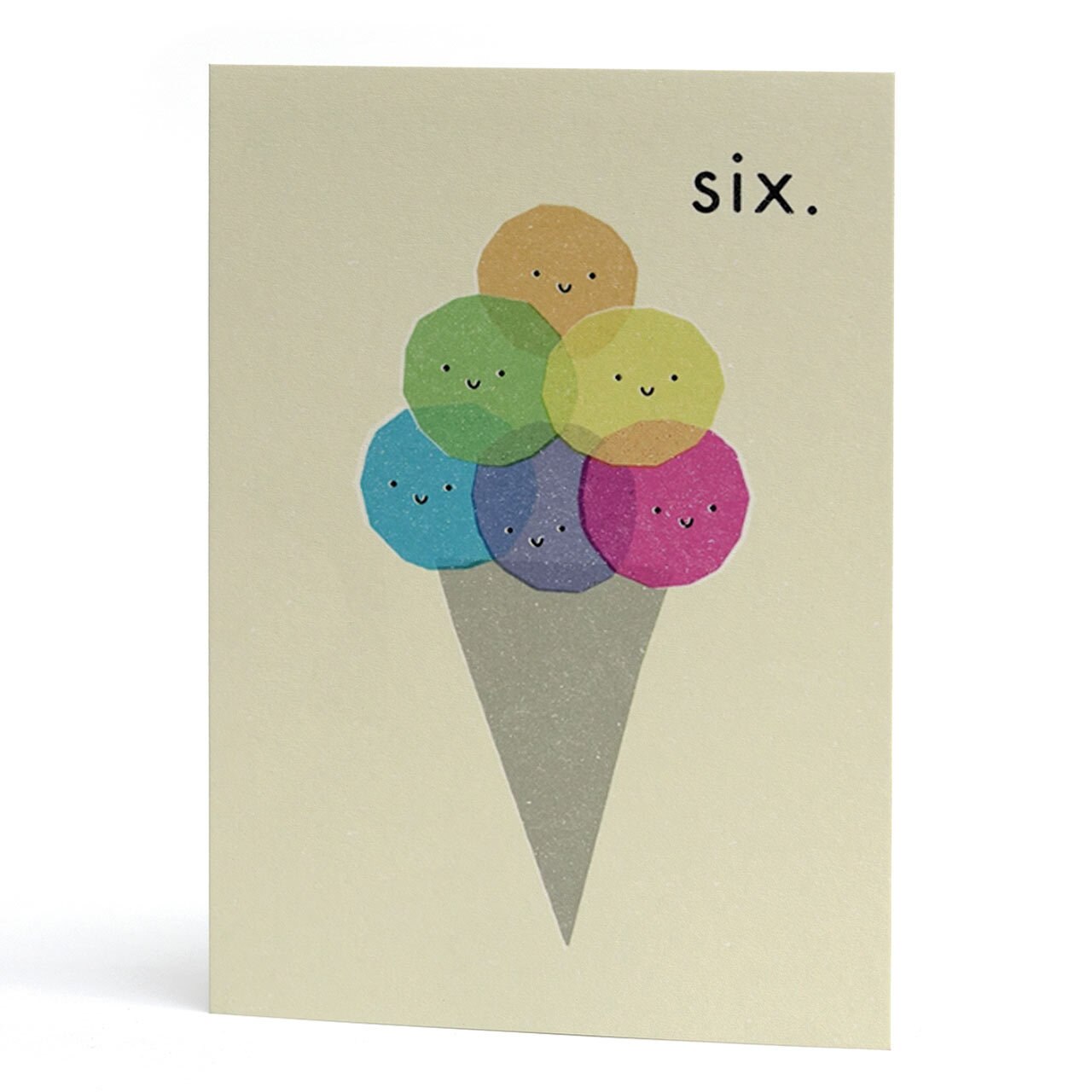Six Ice Cream Cone Birthday Card