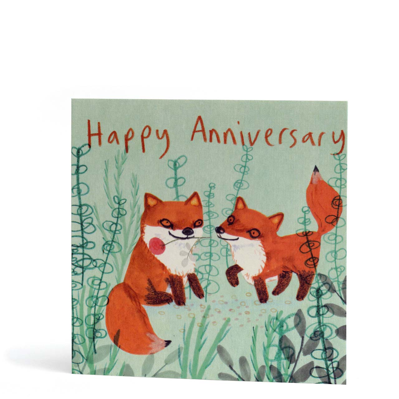 Happy Anniversary Foxes Greeting Card