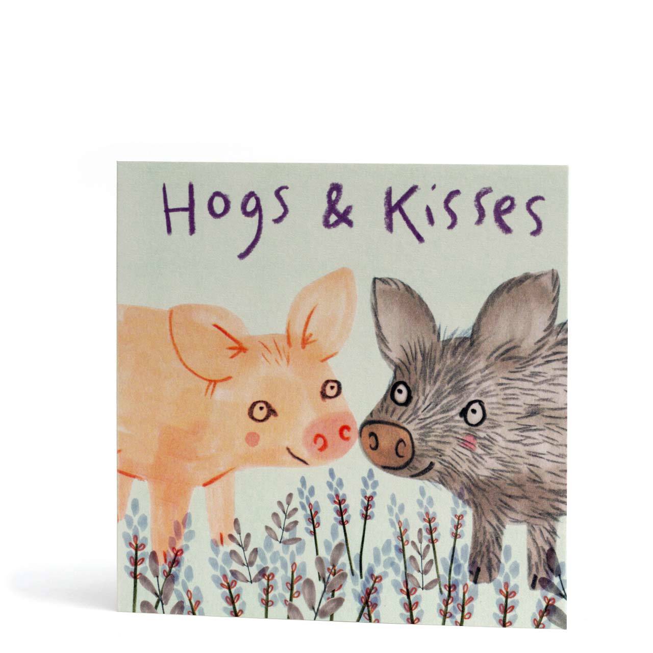 Hogs and Kisses Greeting Card