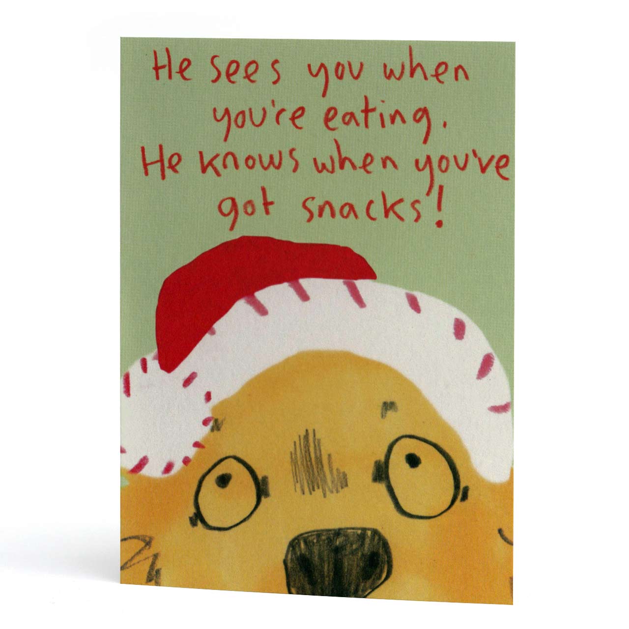He Sees You When You're Eating Christmas Card