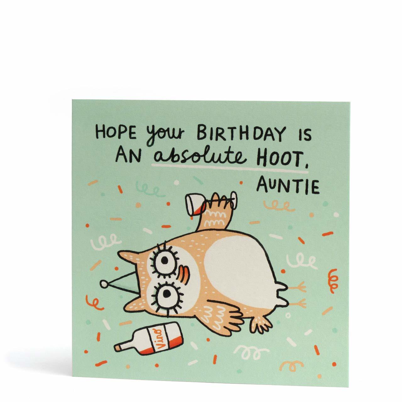 Birthday Hoot Auntie Greeting Card