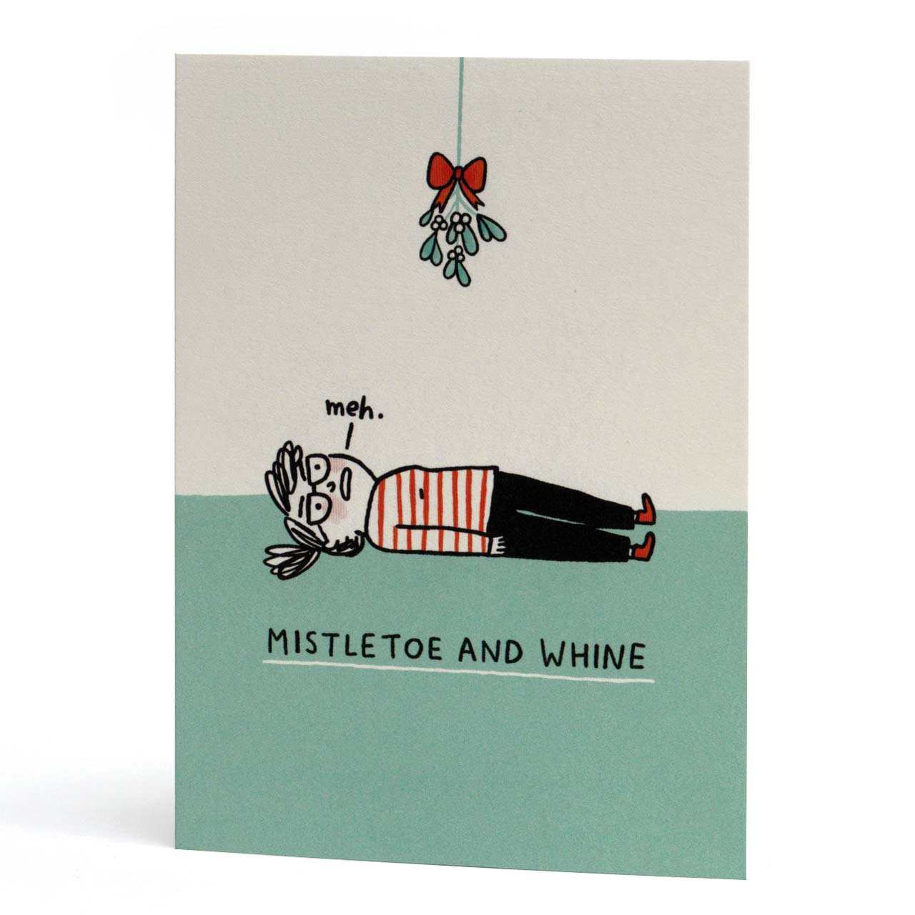 Mistletoe and Whine Christmas Card