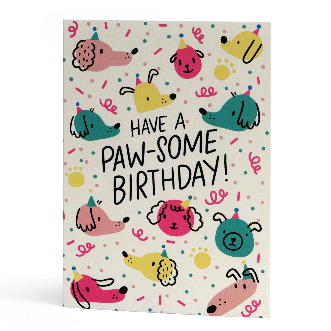 Have a Pawsome Birthday Neon Greeting Card