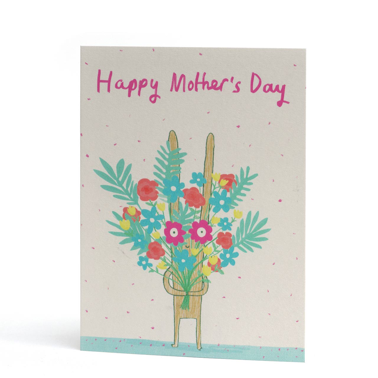 Rabbit Flowers Mother's Day Greeting Card