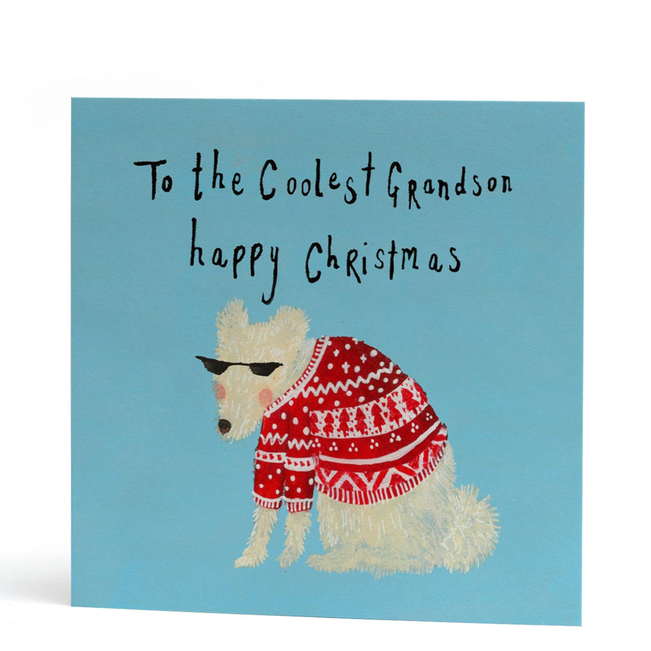 Coolest Grandson Polar Bear Christmas Card