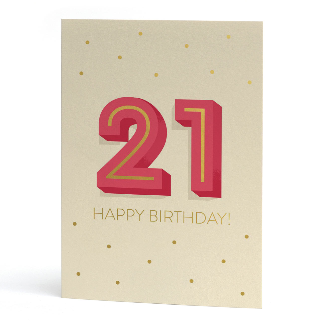 Big 21st Birthday Gold Foil Greeting Card