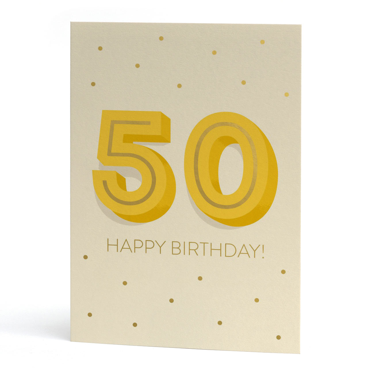 Big 50th Birthday Gold Foil Greeting Card