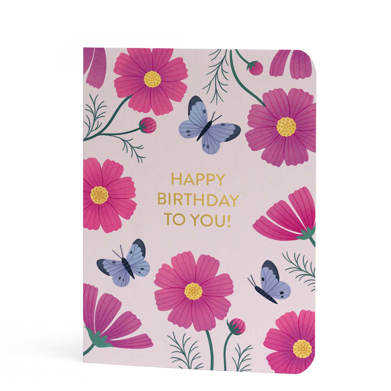Pink Cosmos Happy Birthday Seed Card