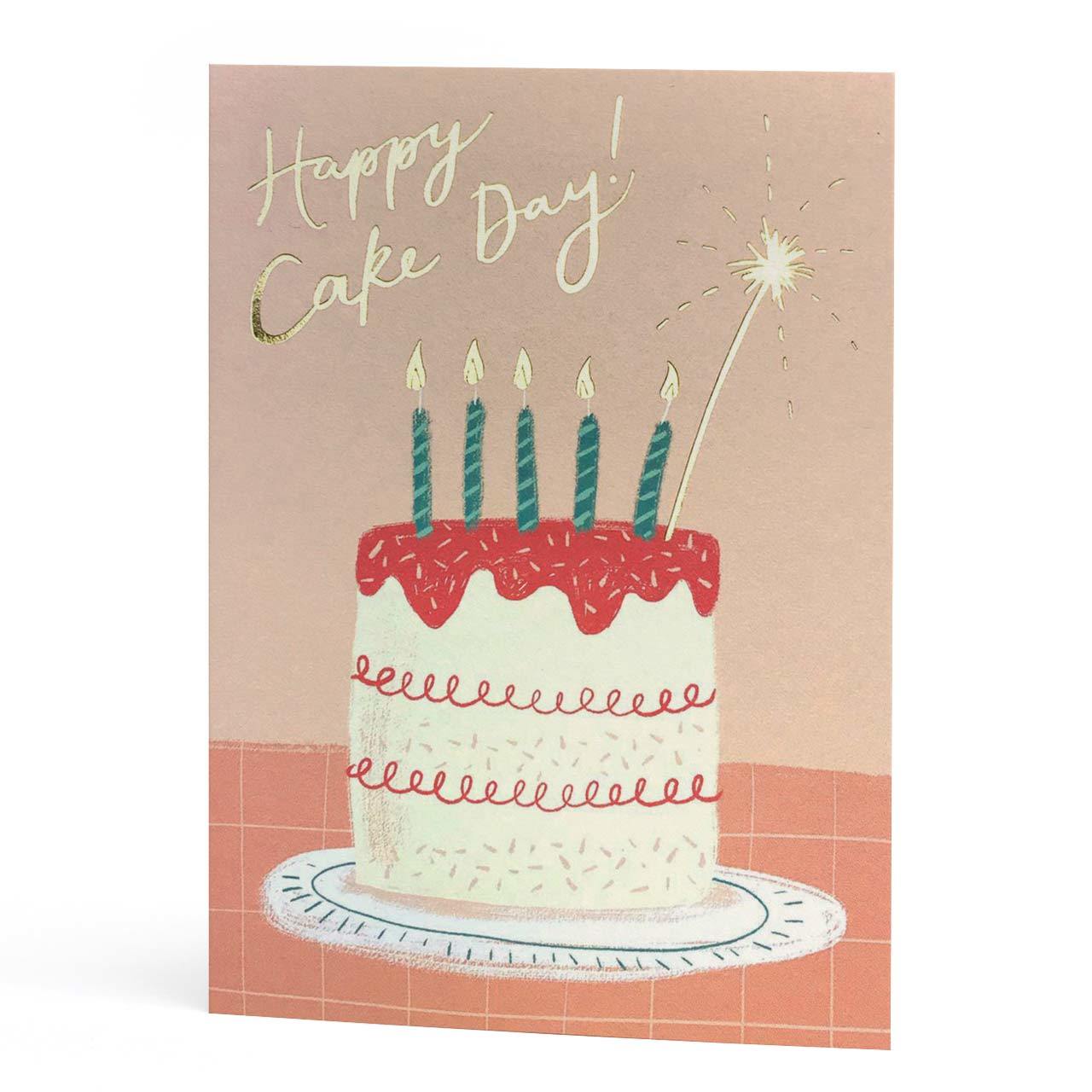 Happy Cake Day Gold Foil Birthday Card