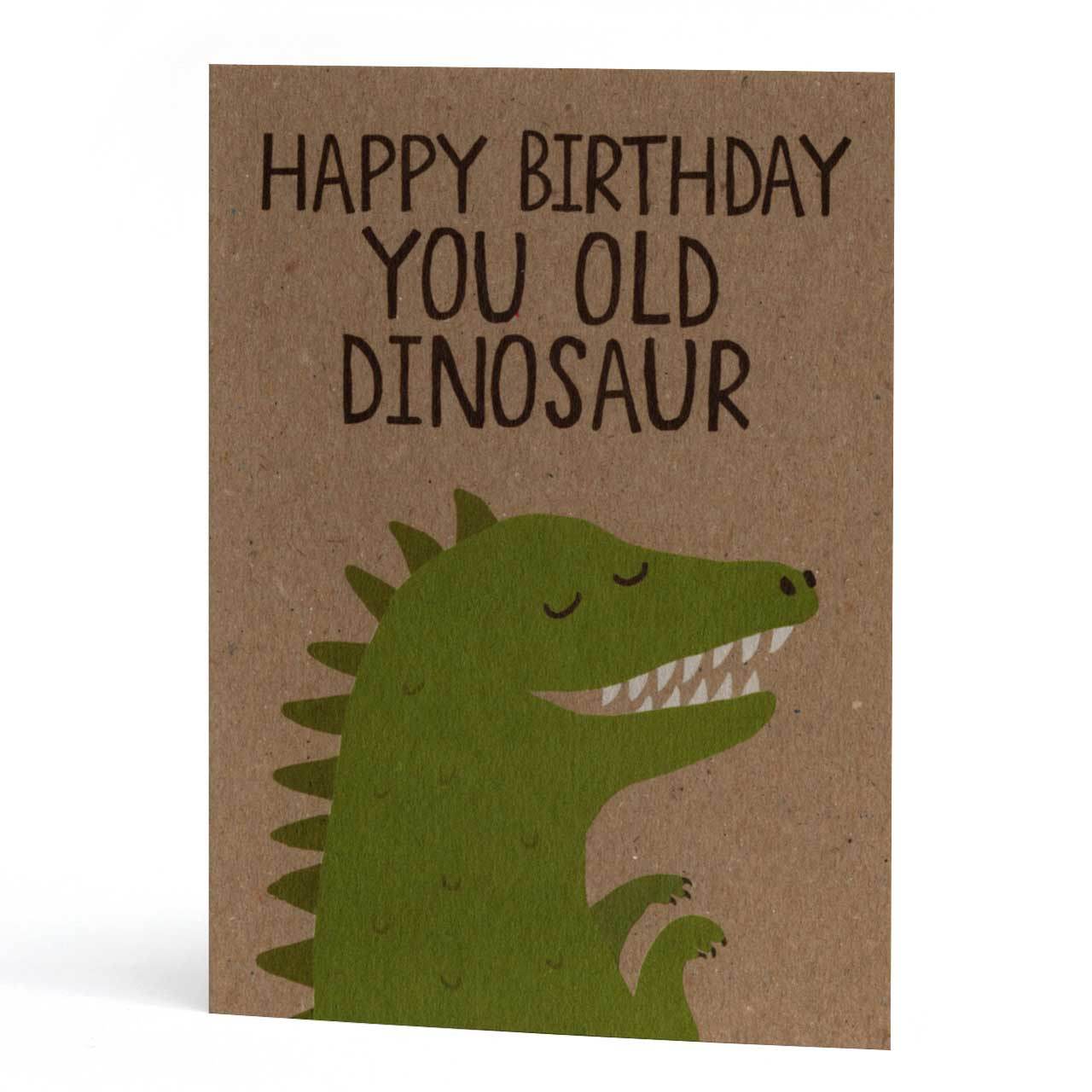 Old Dinosaur Birthday Greeting Card