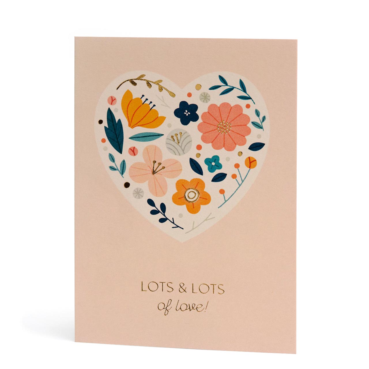 Lots of Love Heart Gold Foil Card