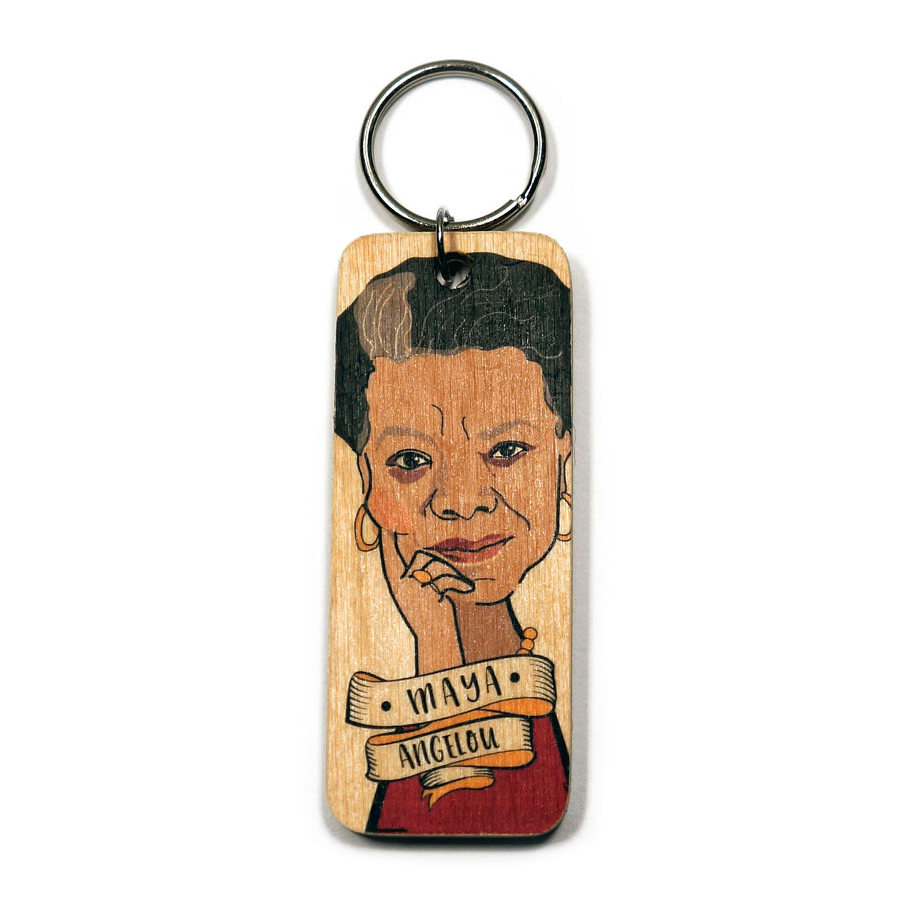 Maya Angelou Wooden Keyring