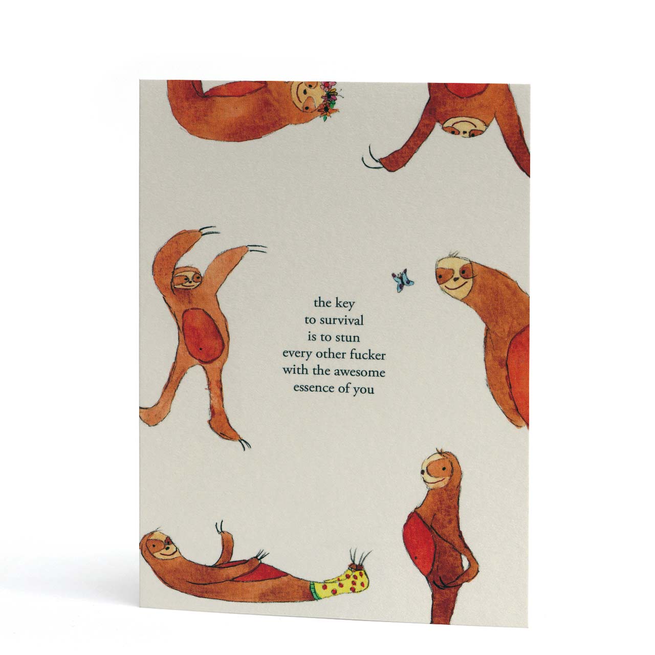 Awesome Sloth Greeting Card