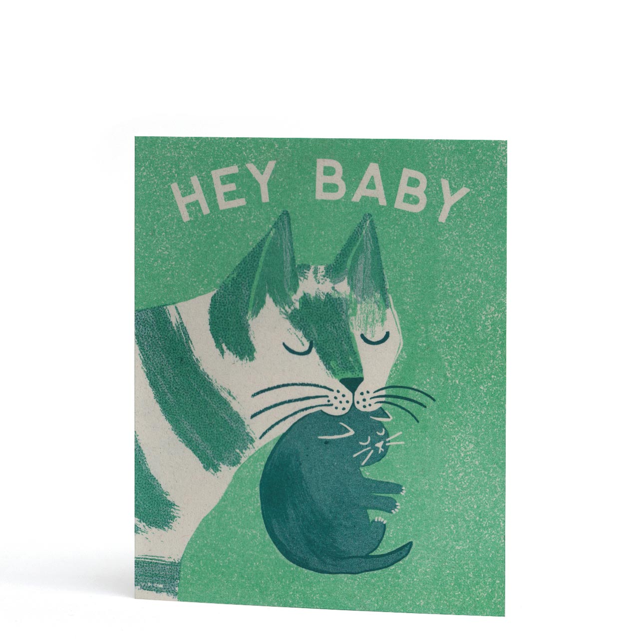 Hey Baby Newborn Risograph Greeting Card