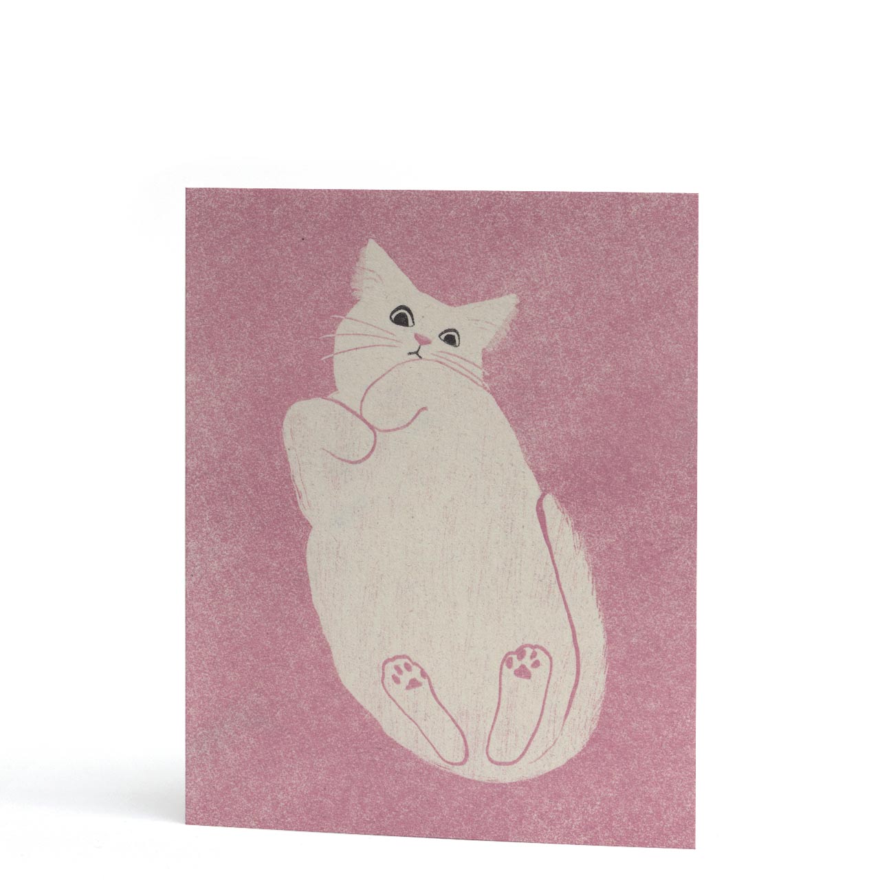 Glass Table Cat Risograph Card
