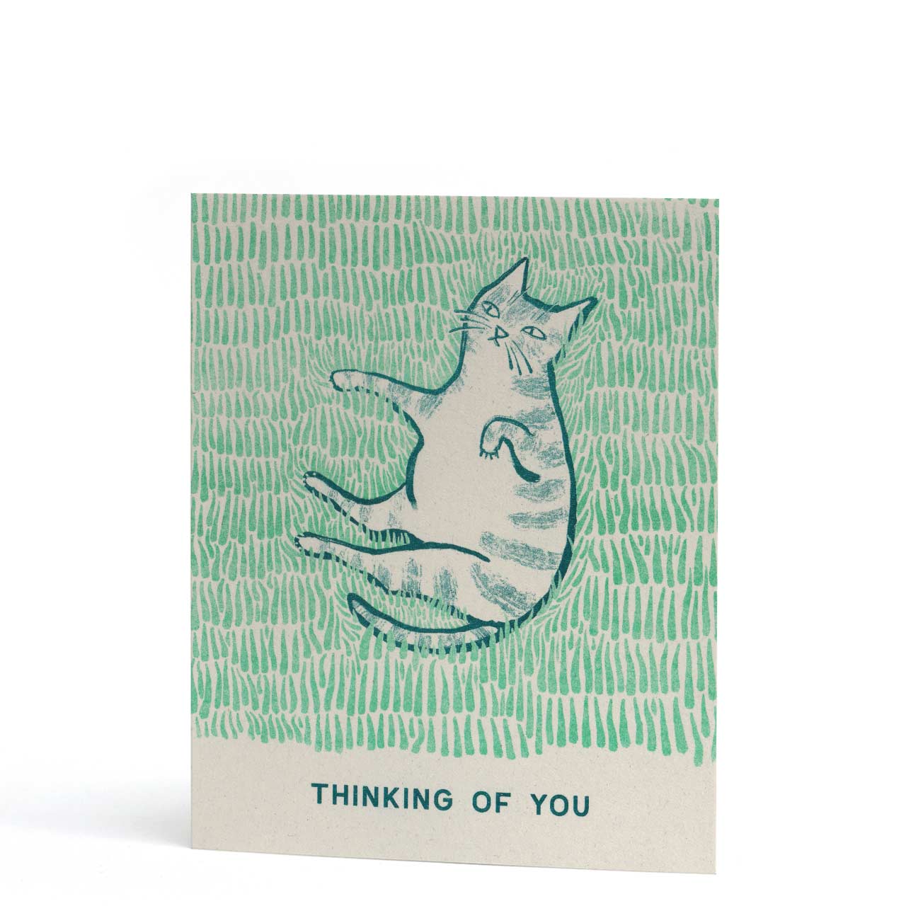 Thinking of You Cat Risograph Card
