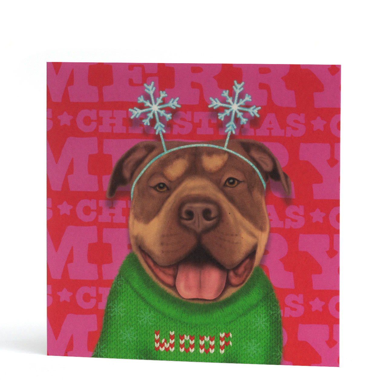 XL Bully Dog Christmas Card