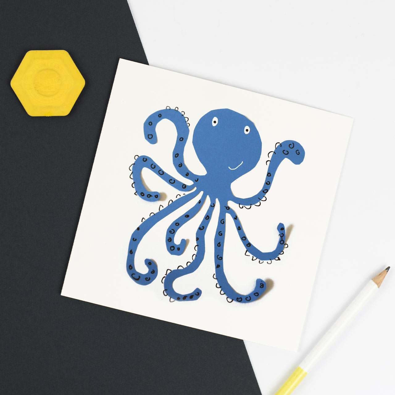 Blue Octopus Greeting Card SUPER SECONDS SALE