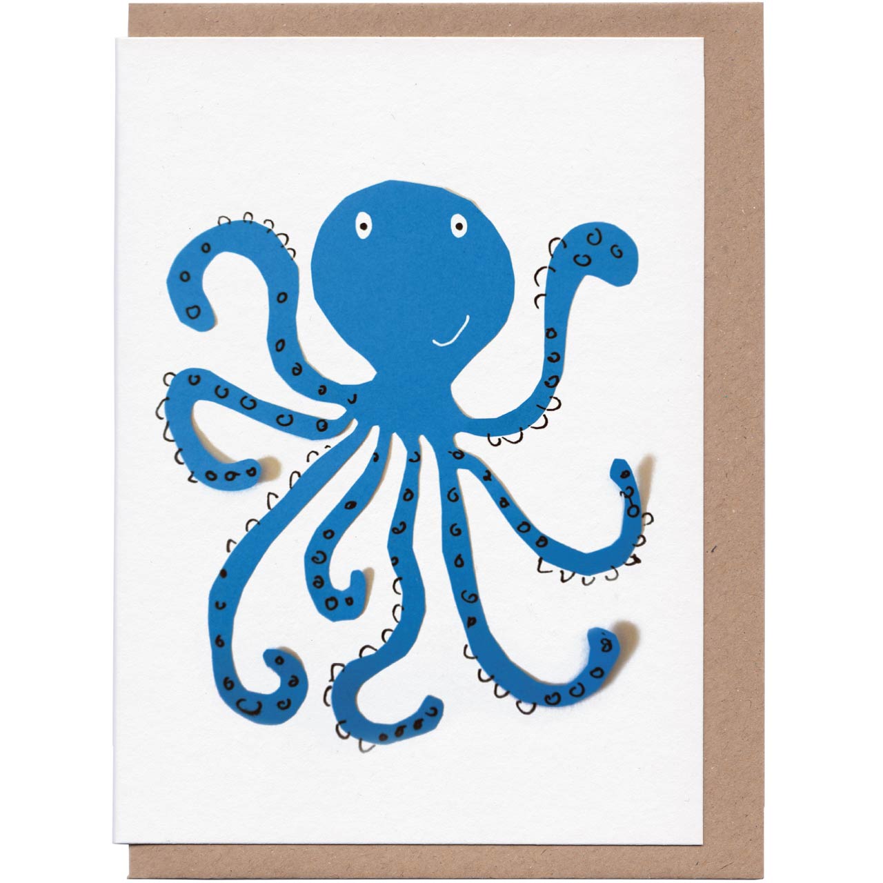 Blue Octopus Greeting Card