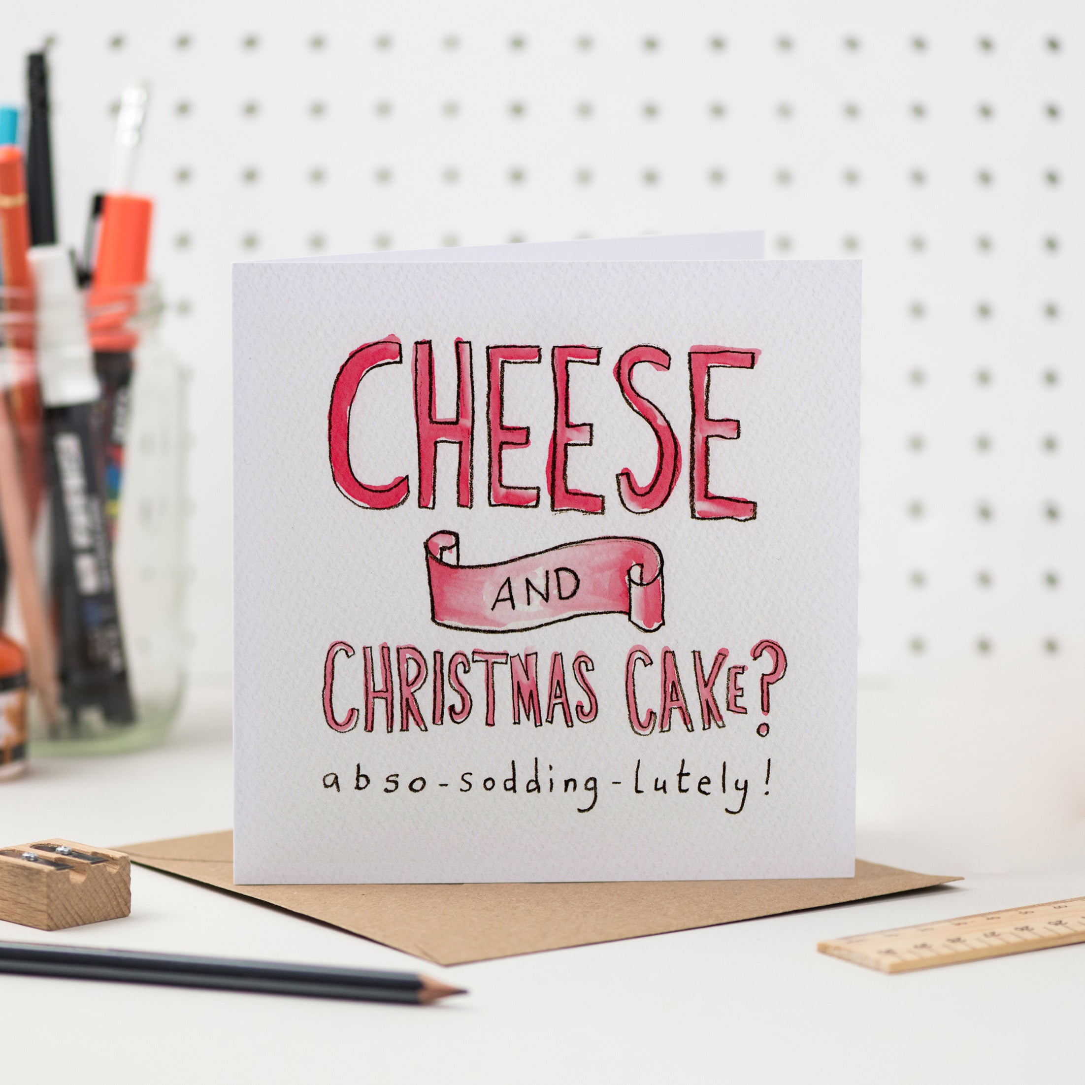 Yes To Cheese and Christmas Cake Greeting Card SALE