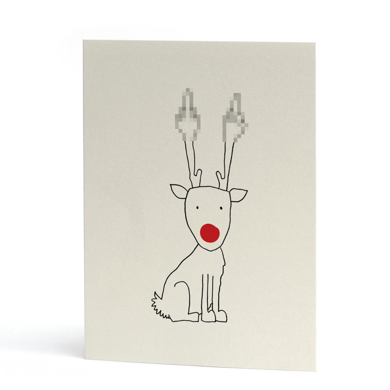 Flip the Bird Rudolph Christmas Greeting Card