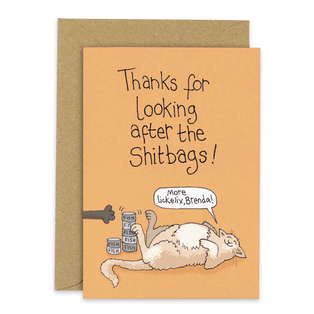 Looking After the Shitbags Thank You Card