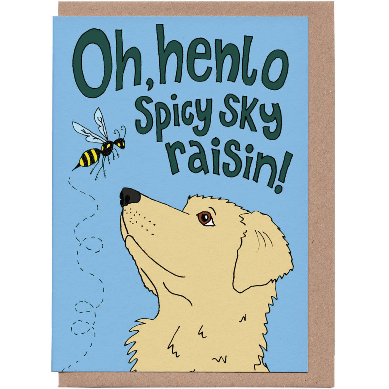 Henlo Spicy Sky Raisin Greeting Card