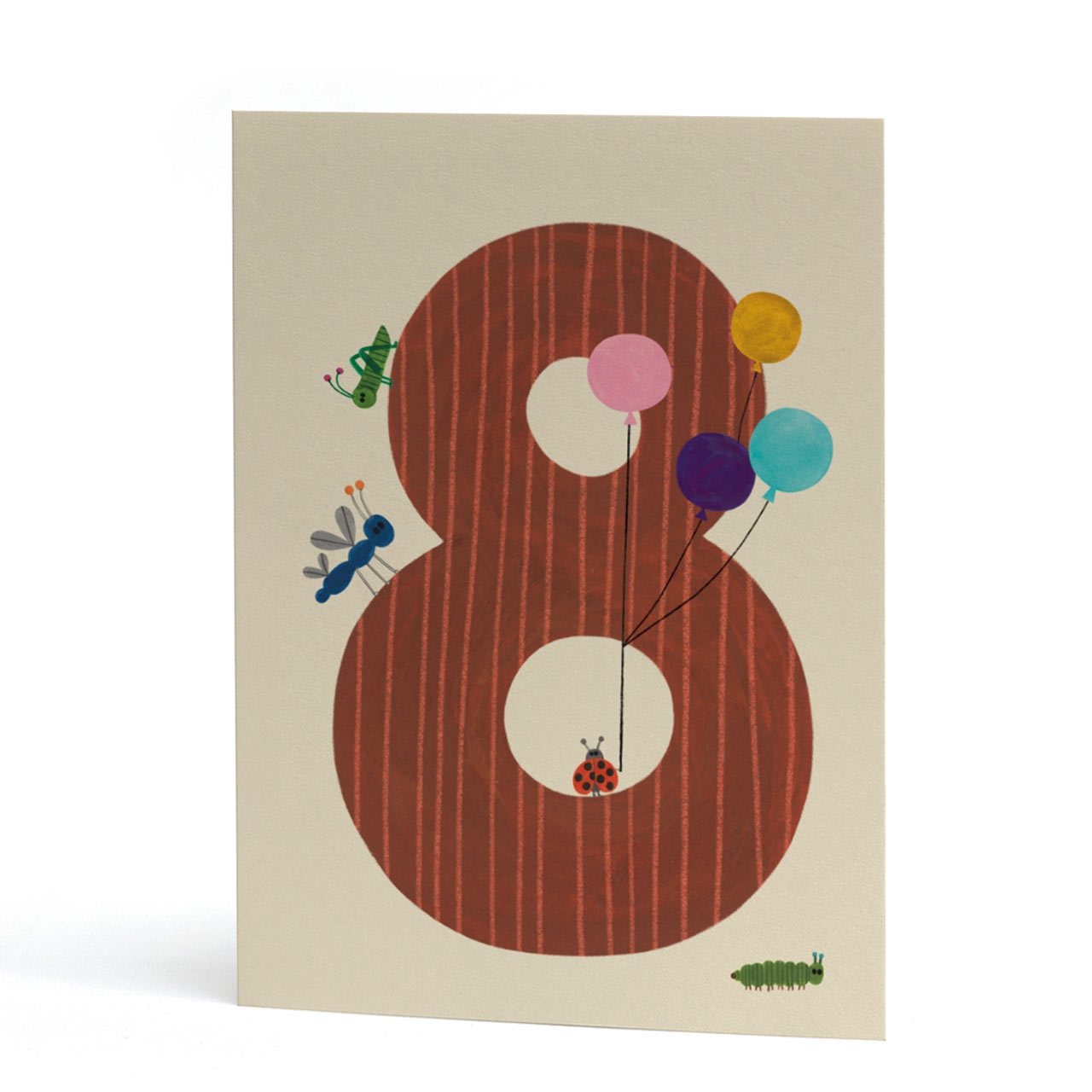 Age Eight Cricket and Ladybird Card