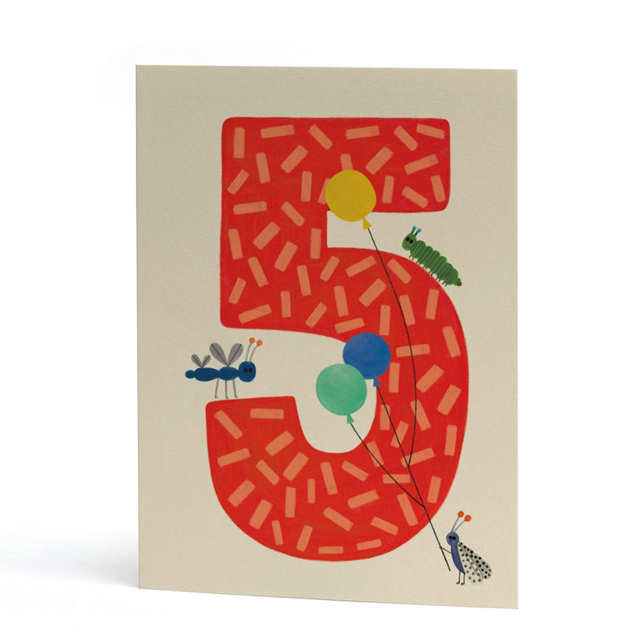 Age Five Caterpillar and Balloons Card