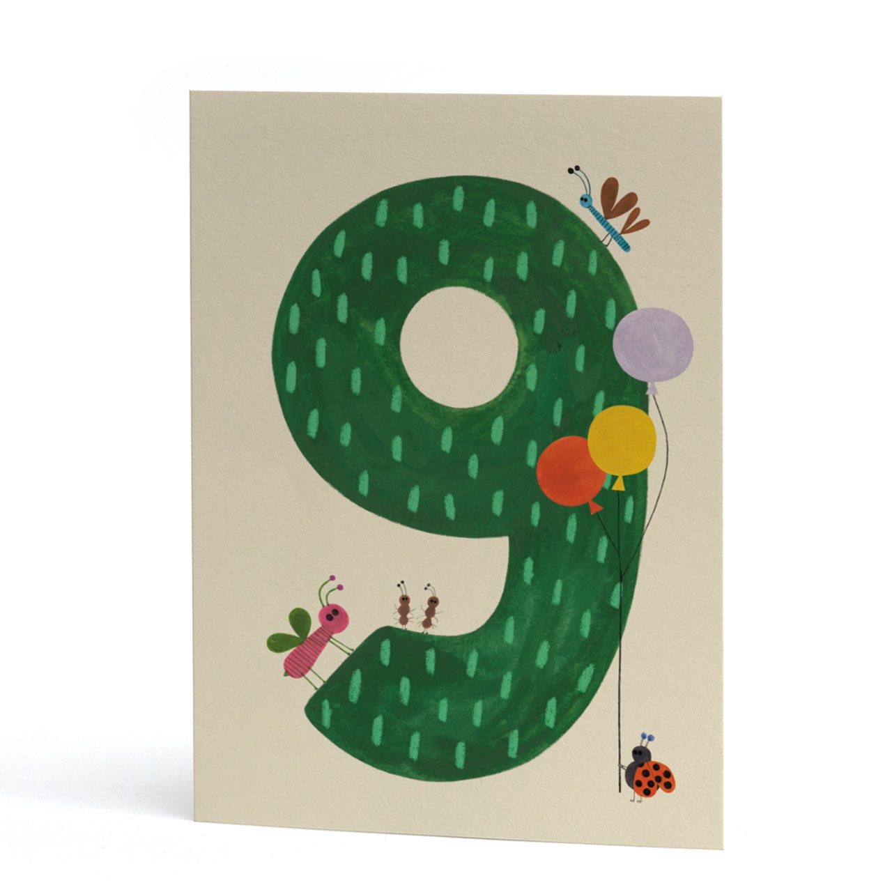 Age Nine Ants and Ladybird Card