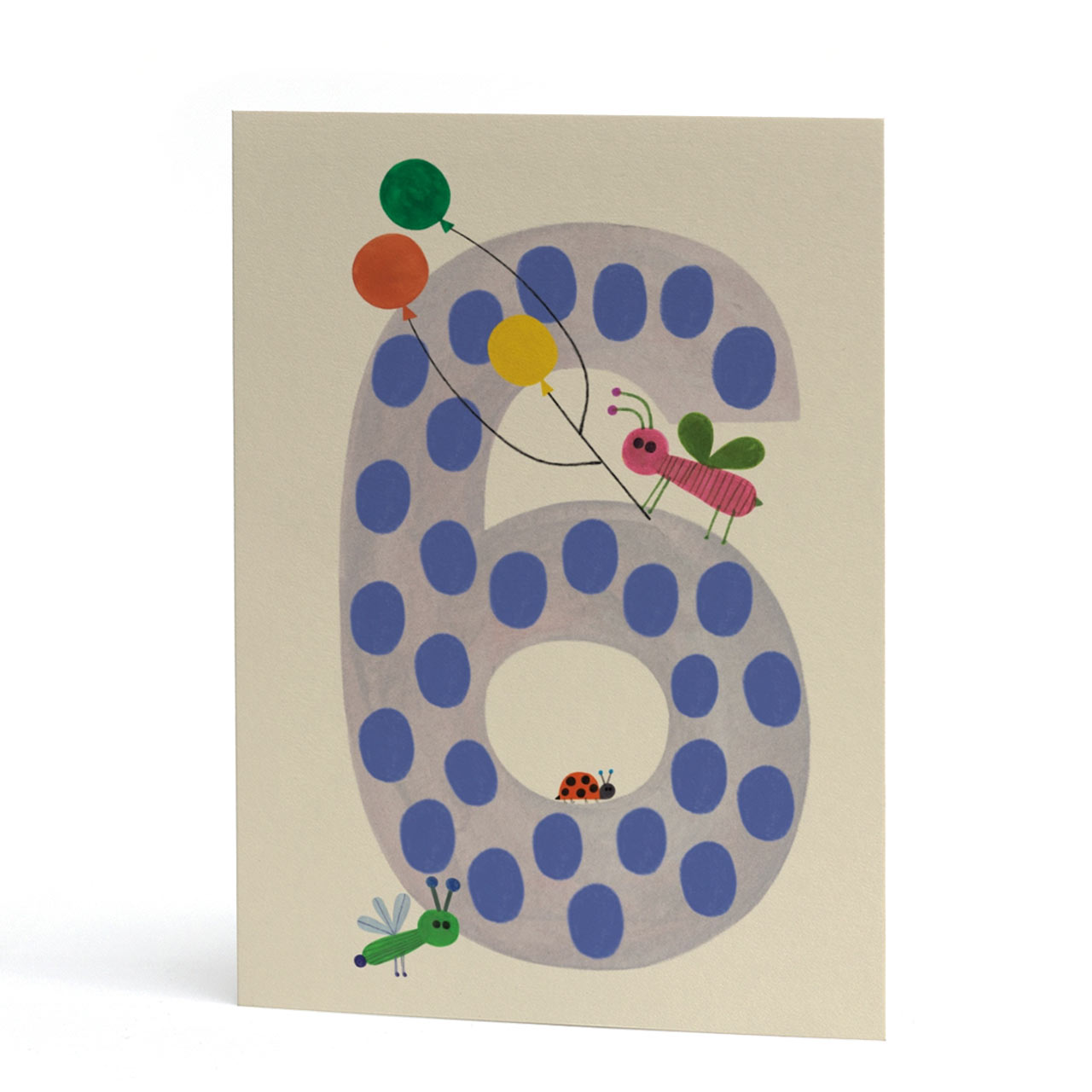 Age Six Ladybird and Bugs Card