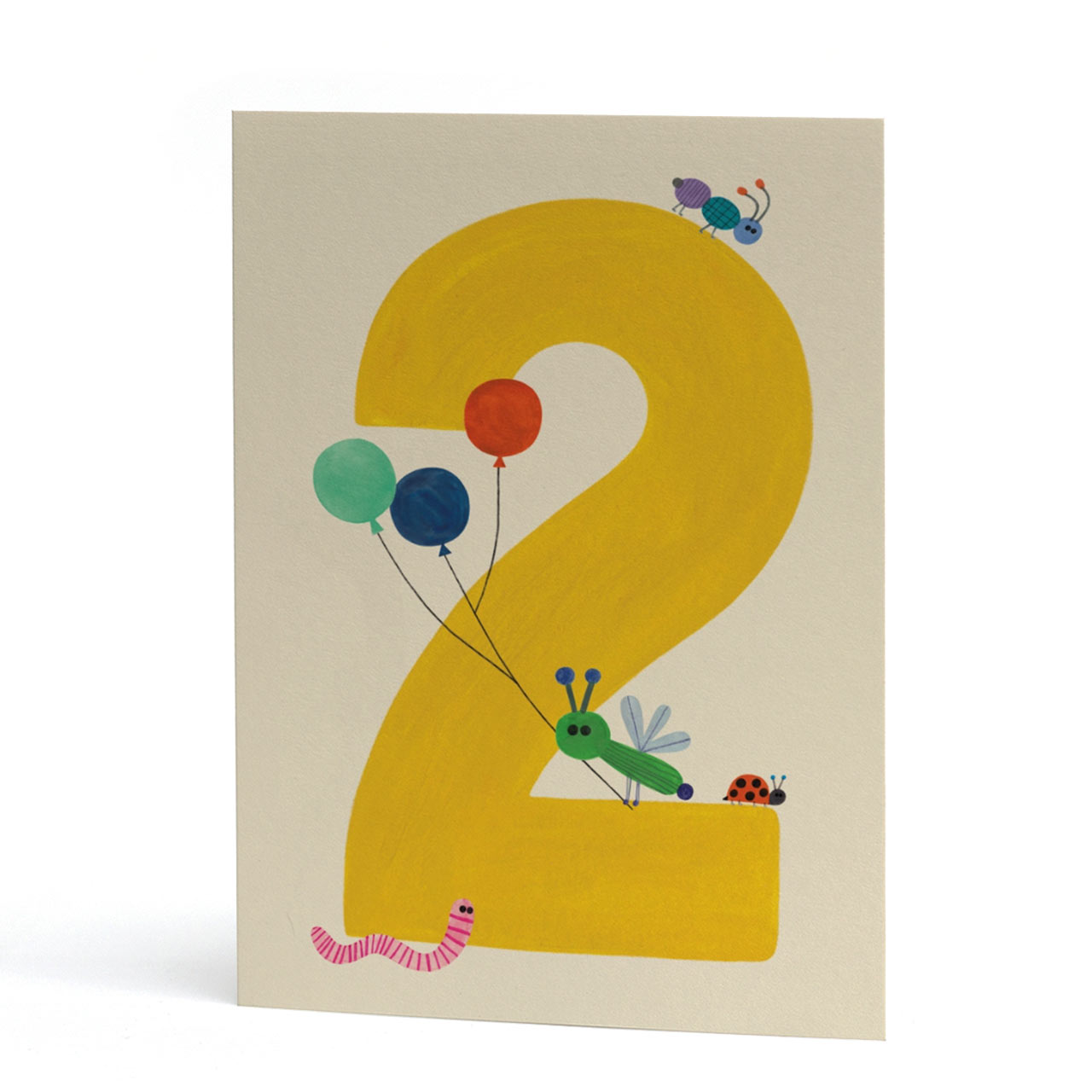 Age Two Ladybirds and Bugs Card