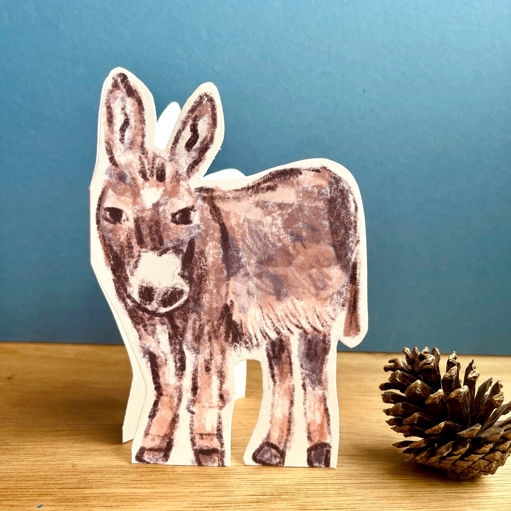 Donkey Die Cut Christmas Card