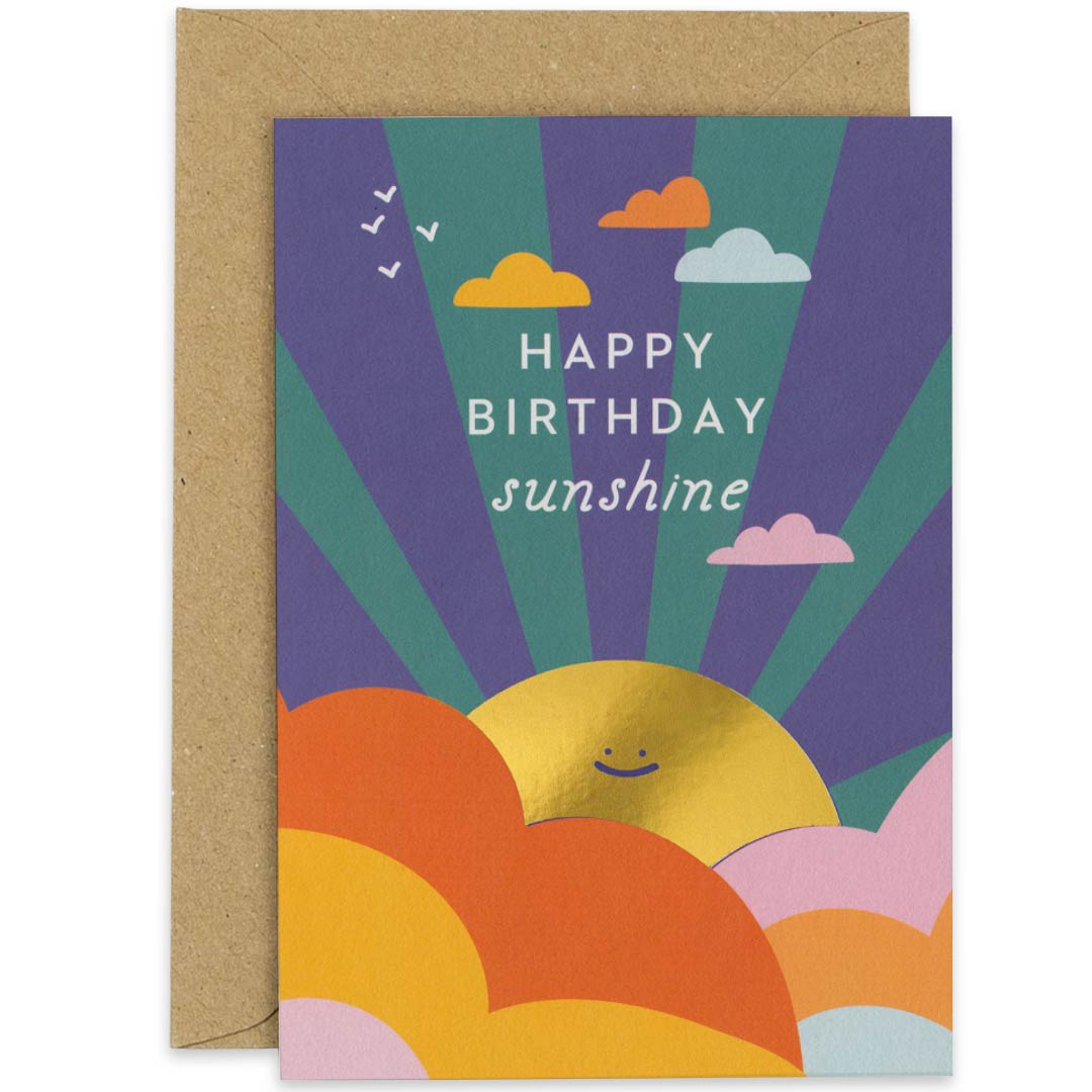 Happy Birthday Sunshine Gold Foil Card