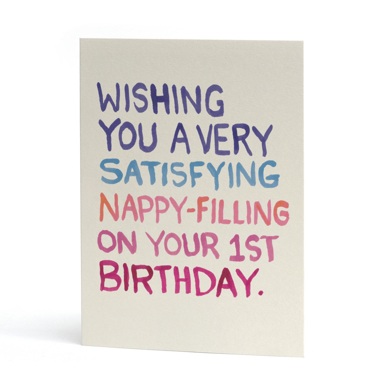 Nappy Filling First Birthday Card