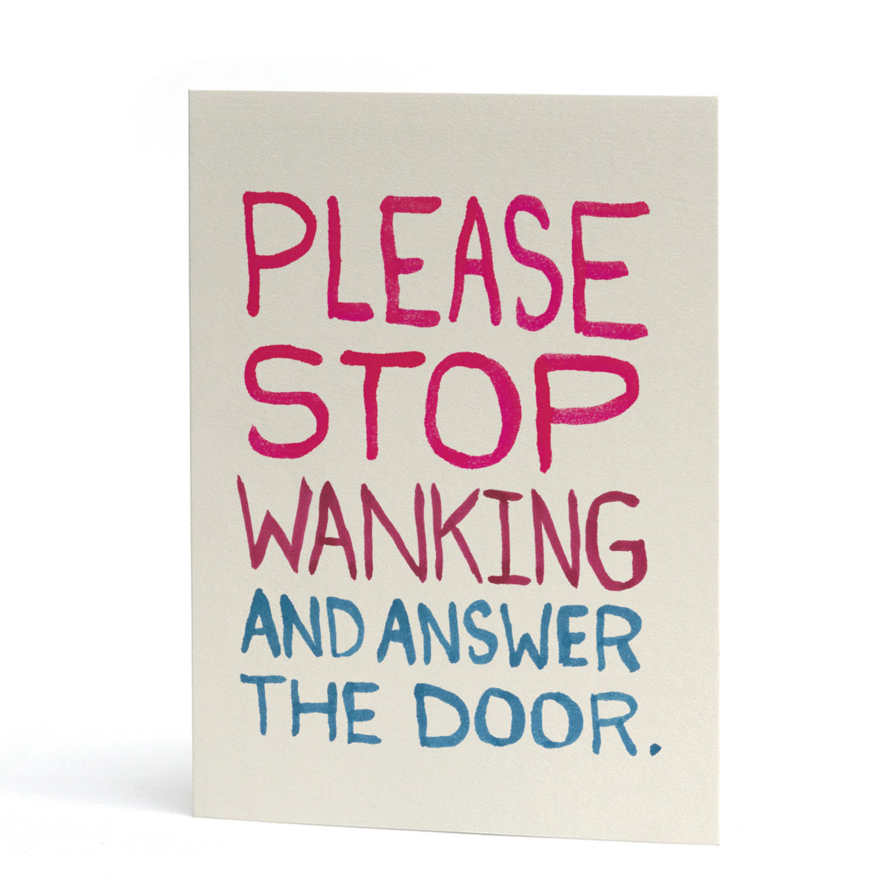 Answer The Door Wanking Card