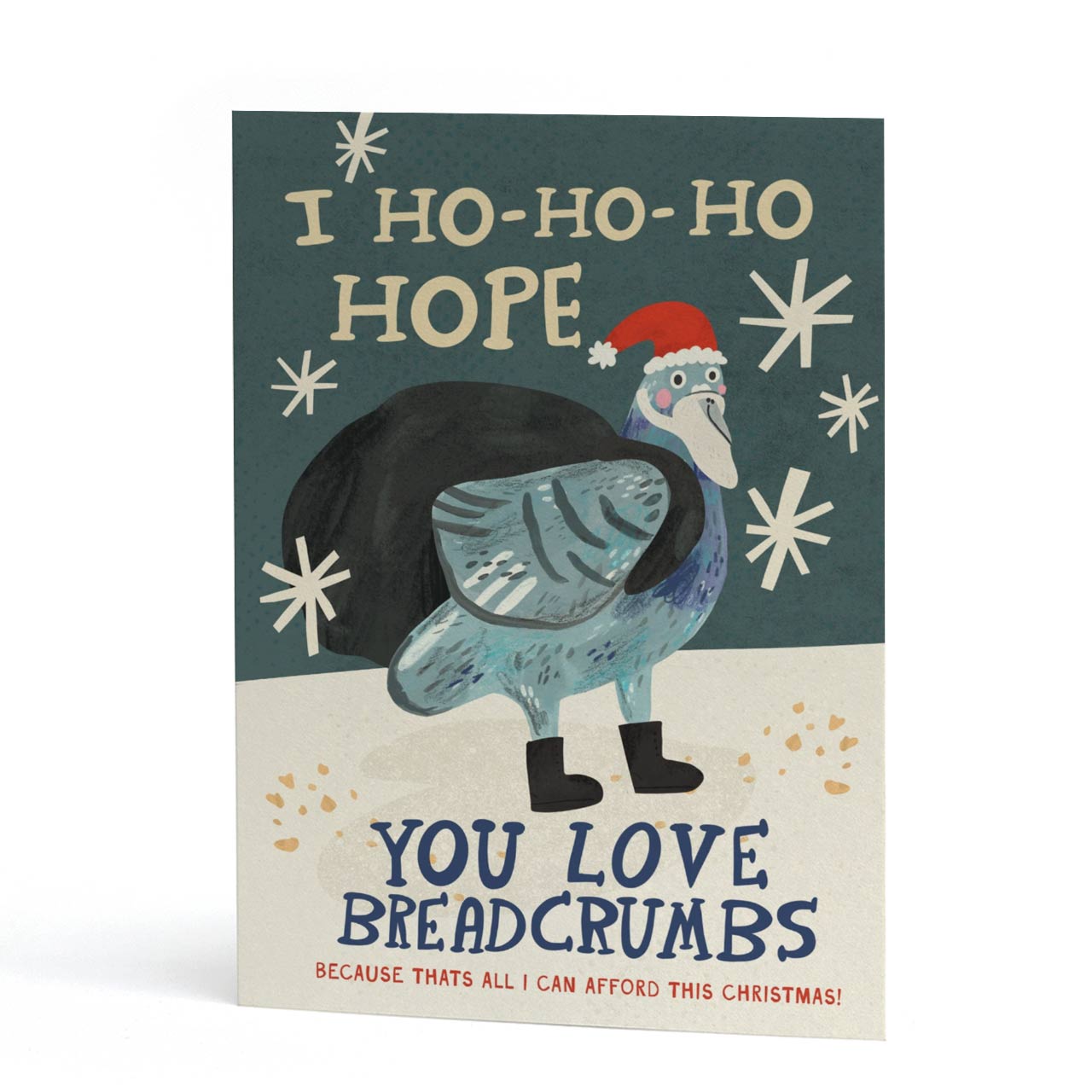 Hope You Love Breadcrumbs Pigeon Christmas Card