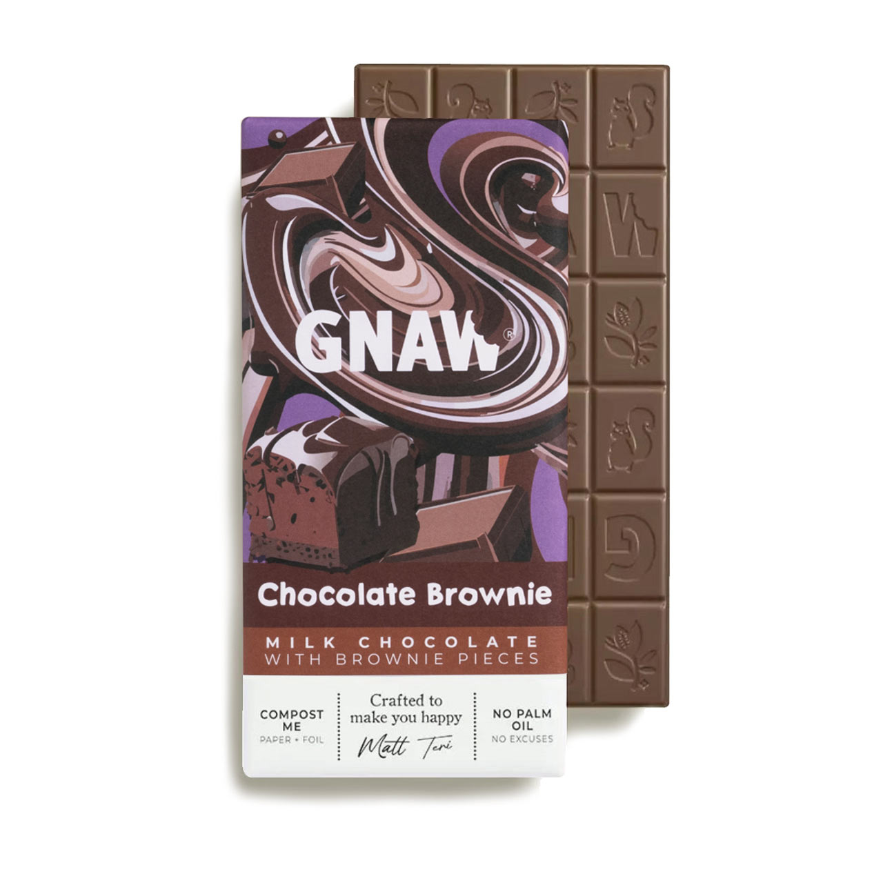 Gnaw Milk Chocolate Brownie Bar 80g
