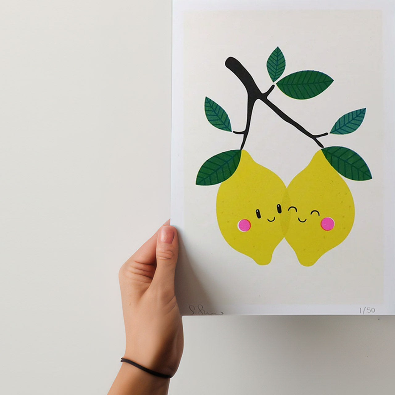 Cute Lemons Plant Limited Edition A4 Risograph Print